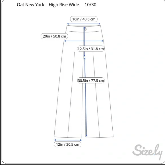 OAT NEW YORK NWT High Rise Wide Leg Jeans 10/30 Rhinestone Pocket Raw Hem - Picture 16 of 16